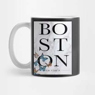 boston MA with butterfly Mug